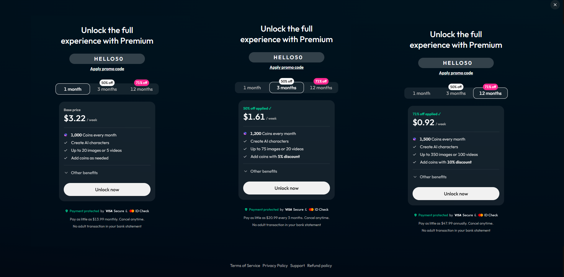 joi pricing