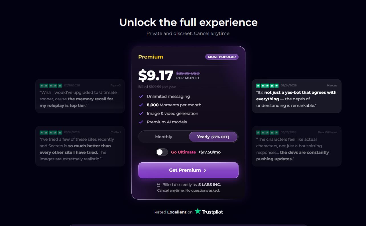 secrets ai pricing